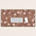 Romanic Floral in Mocha Mousse Desk Mat Gallery Image 1