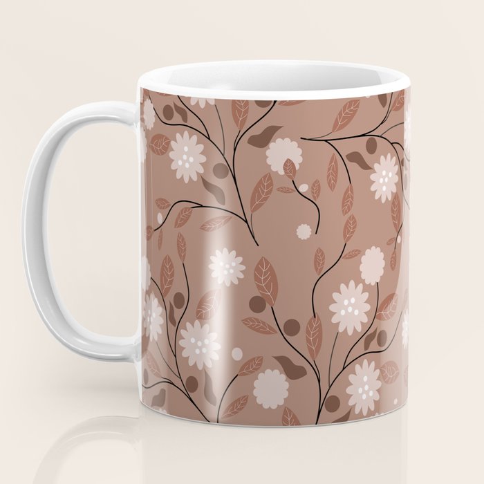 Romanic Floral in Mocha Mousse Coffee Mug Gallery Image 3
