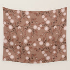 Romanic Floral in Mocha Mousse Wall Tapestry Gallery Image 4
