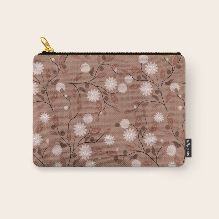 Romanic Floral in Mocha Mousse Carry All Pouch Gallery Image 1