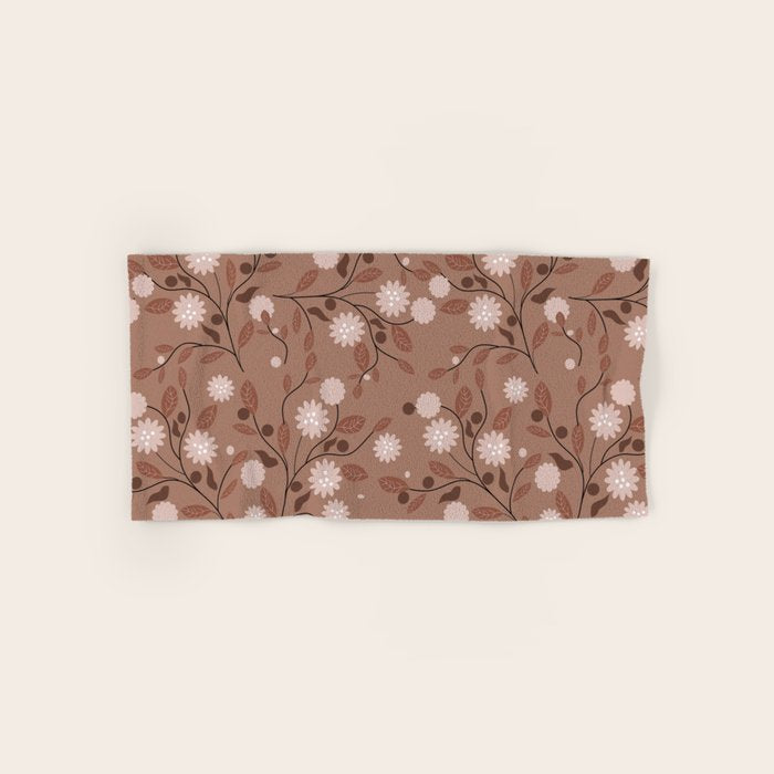 Romanic Floral in Mocha Mousse Bath Towel Gallery Image 1