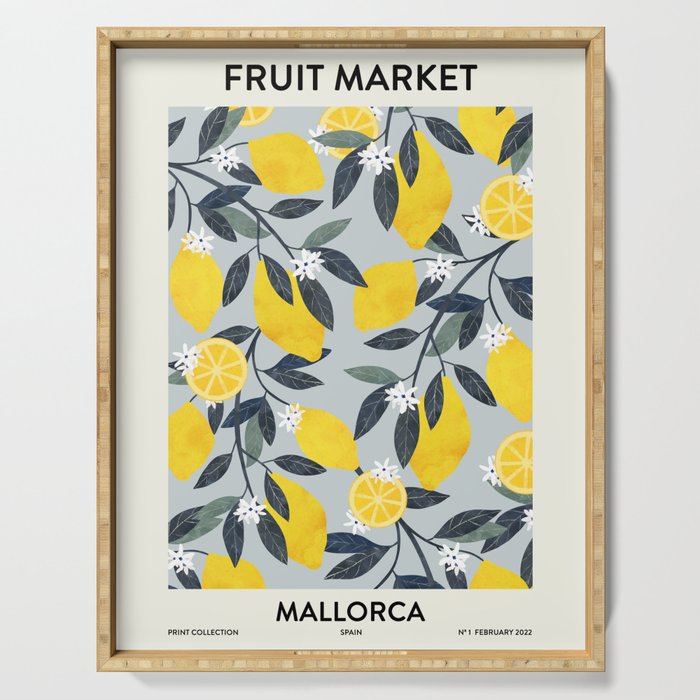 Fruit market retro Mallorca inspiration Serving Tray Gallery Image 1
