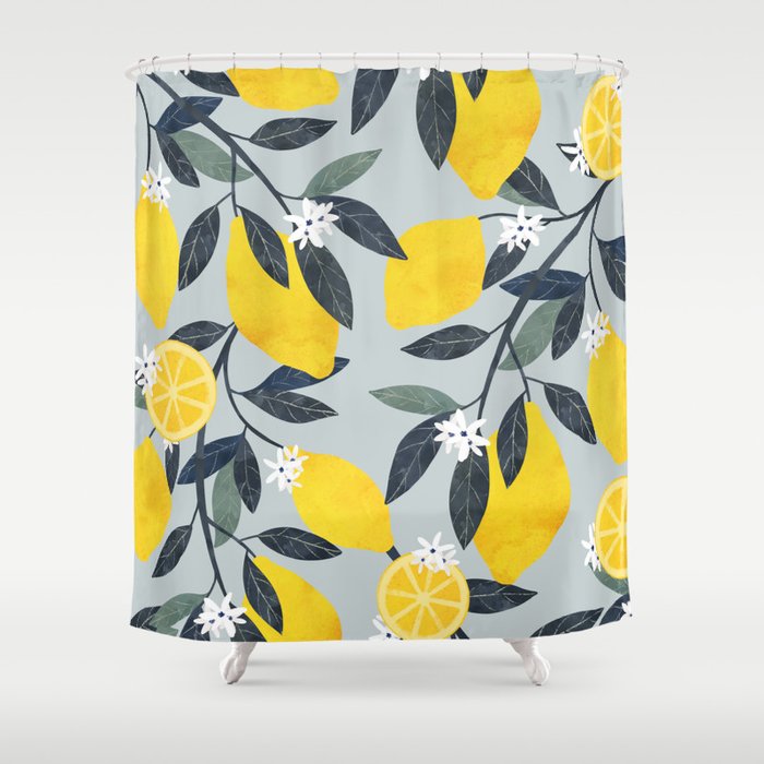 Fruit market retro Mallorca inspiration Shower Curtain Gallery Image 1