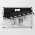 Camargue White Horses Running in Water - Nature Photography Laptop Sleeve Gallery Image 2