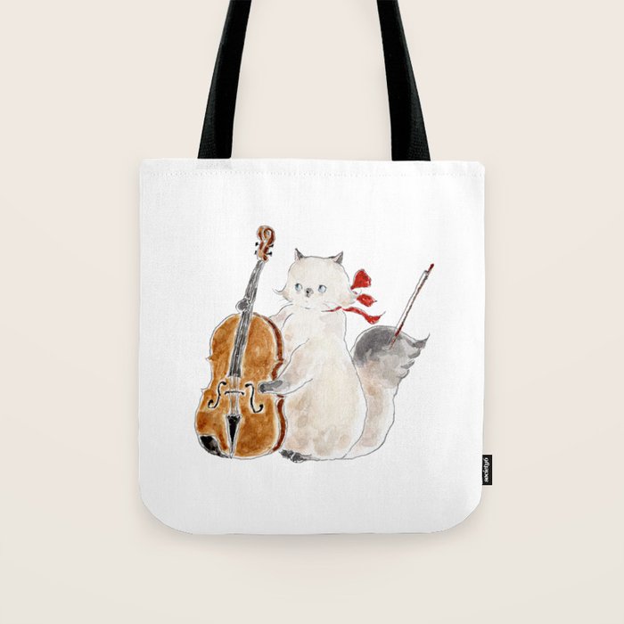 Violin Cat Tote Bag Gallery Image 1