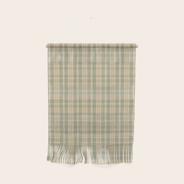 North Country Plaid - sage and light gold Wall Hanging Gallery Image 1
