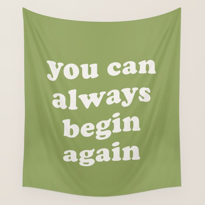 Begin Again Green Wall Tapestry Gallery Image 1