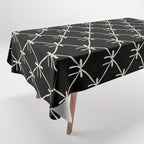 Bows & Ribbons Pattern XLVII Black and White Tablecloth Gallery Image 1