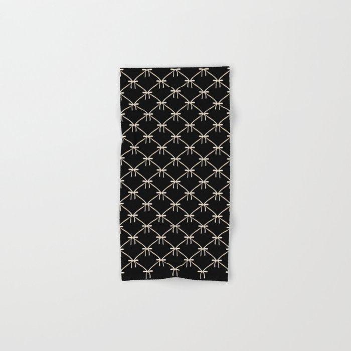 Bows & Ribbons Pattern XLVII Black and White Bath Towel Gallery Image 1