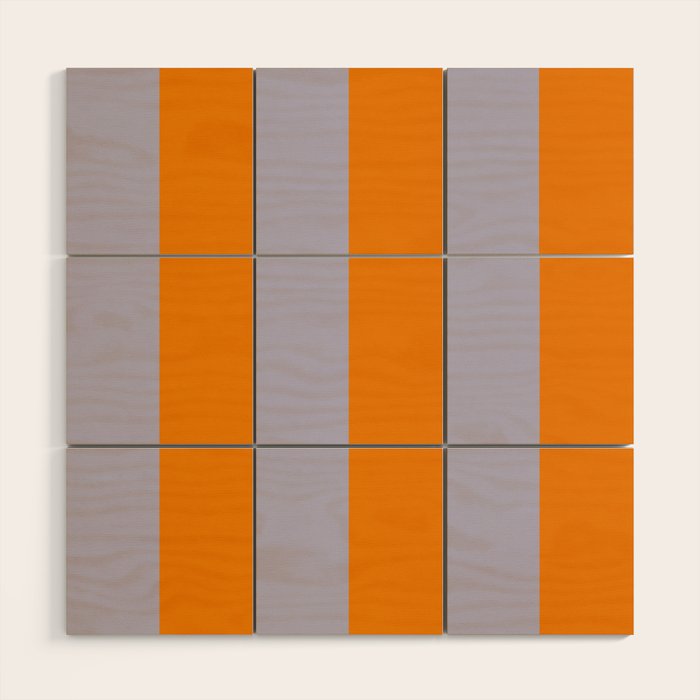 Lilac Clematis and Orange Stripes Wood Wall Art Gallery Image 1