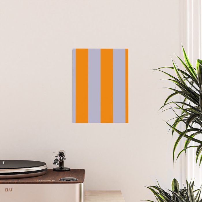 Lilac Clematis and Orange Stripes Poster Gallery Image 2
