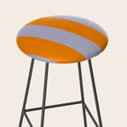 Lilac Clematis and Orange Stripes Stool Gallery Image 2