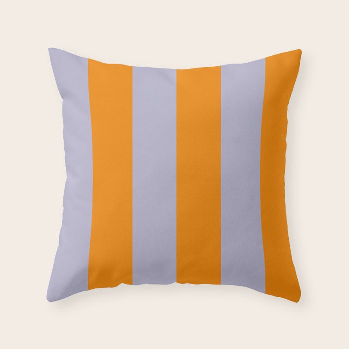 Lilac Clematis and Orange Stripes Throw Pillow Gallery Image 6