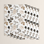 Watercolour Flowers Print, Neutral Tones, Digital Art Wrapping Paper Gallery Image 3
