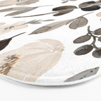 Watercolour Flowers Print, Neutral Tones, Digital Art Bath Mat Gallery Image 3