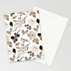 Watercolour Flowers Print, Neutral Tones, Digital Art Stationery Card Gallery Image 2
