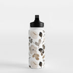 Watercolour Flowers Print, Neutral Tones, Digital Art Water Bottle Gallery Image 3