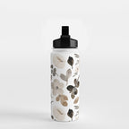 Watercolour Flowers Print, Neutral Tones, Digital Art Water Bottle Gallery Image 2