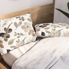 Watercolour Flowers Print, Neutral Tones, Digital Art Pillow Sham Gallery Image 2