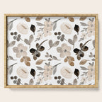 Watercolour Flowers Print, Neutral Tones, Digital Art Serving Tray Gallery Image 1