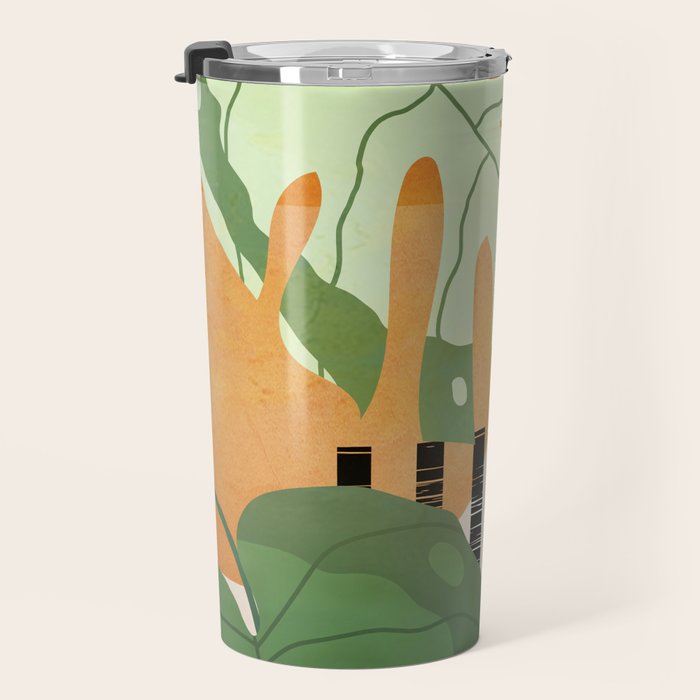 Tropical Garden Leaves 01 Travel Mug Gallery Image 3