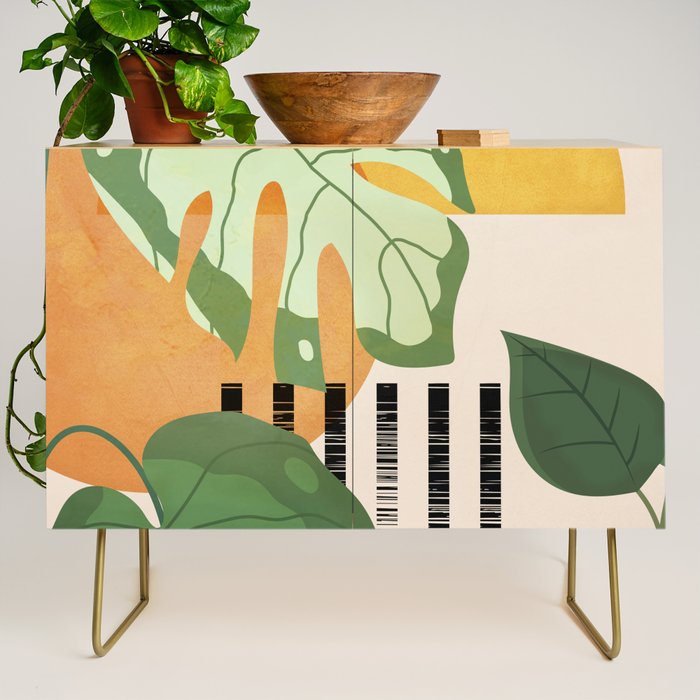 Tropical Garden Leaves 01 Credenza Gallery Image 1