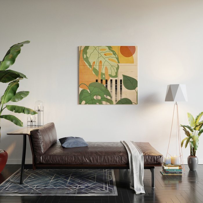 Tropical Garden Leaves 01 Wood Wall Art Gallery Image 2