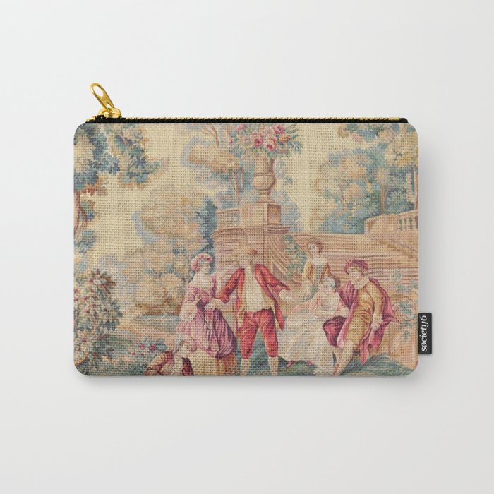 Antique 19th Century French Aubusson Tapestry Carry All Pouch Gallery Image 1