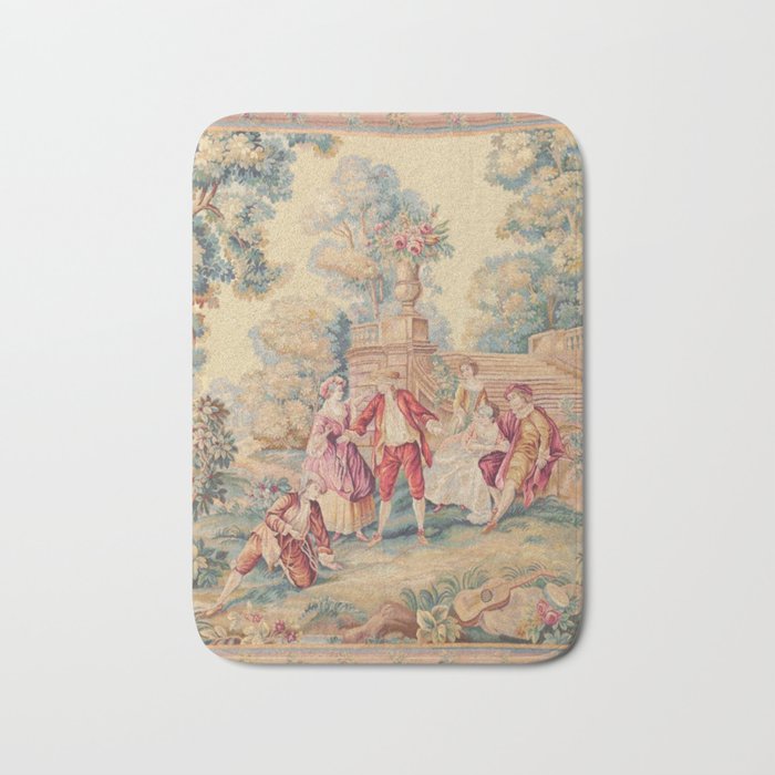 Antique 19th Century French Aubusson Tapestry Bath Mat Gallery Image 1