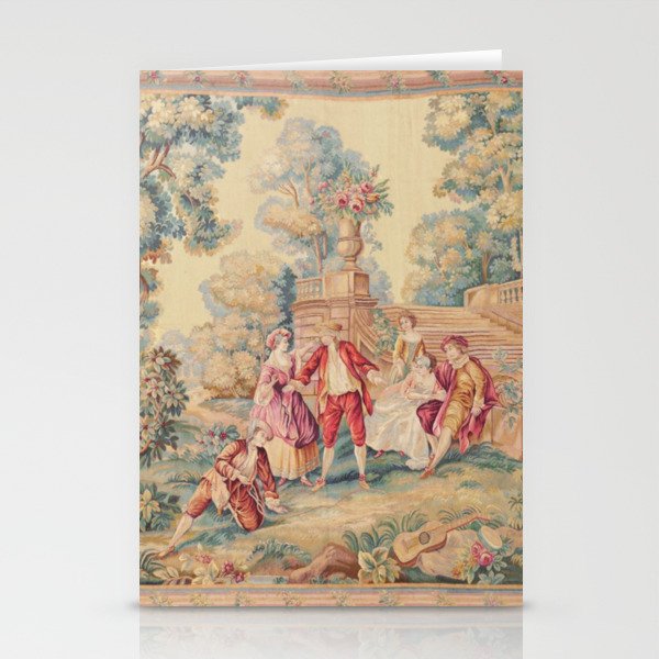Antique 19th Century French Aubusson Tapestry Stationery Card Gallery Image 1
