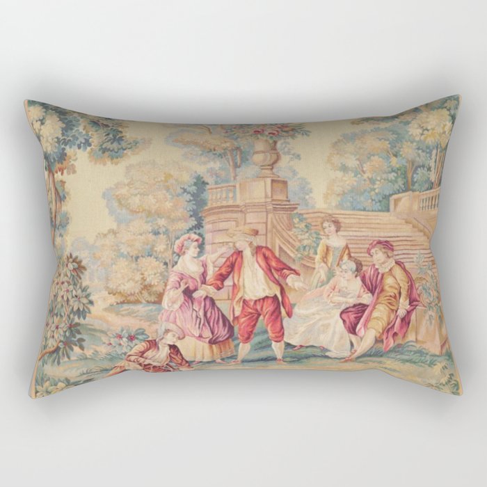 Antique 19th Century French Aubusson Tapestry Rectangular Pillow Gallery Image 1
