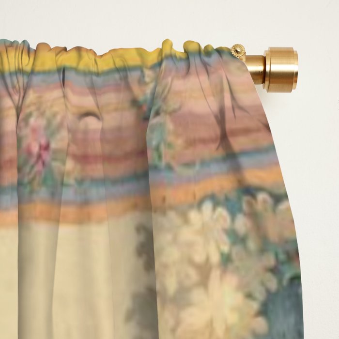 Antique 19th Century French Aubusson Tapestry Window Curtain Gallery Image 2