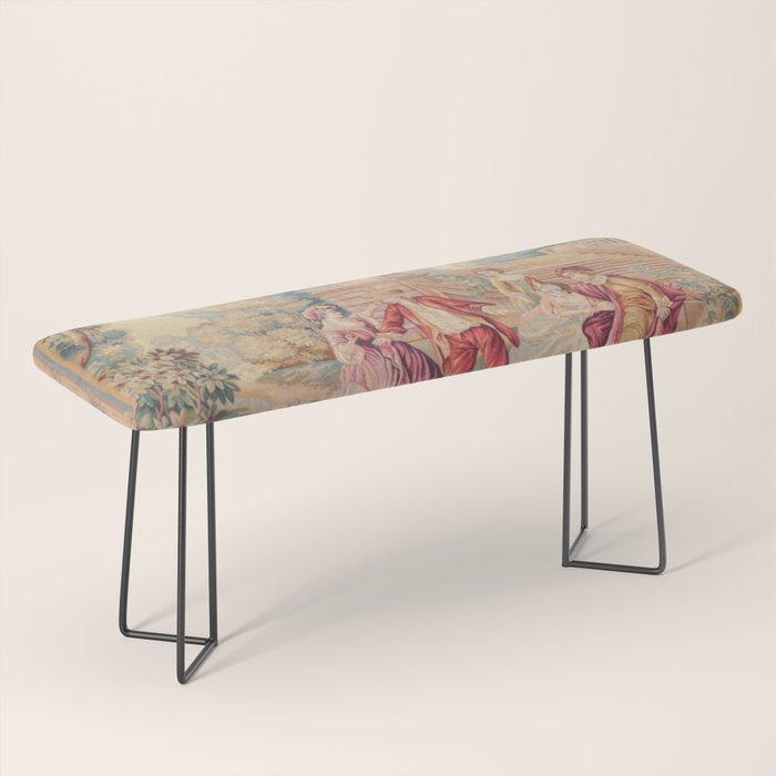Antique 19th Century French Aubusson Tapestry Bench Gallery Image 1