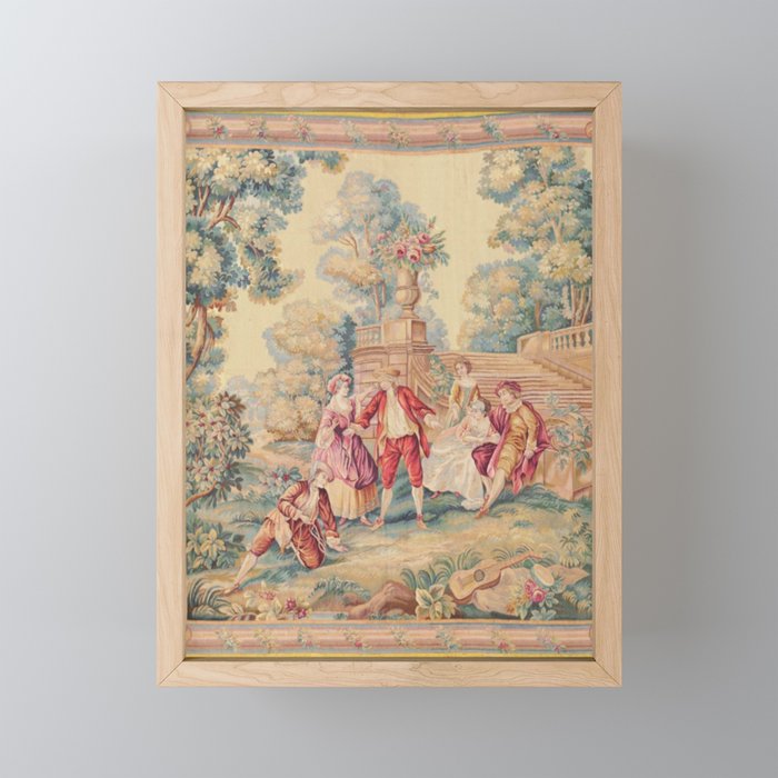 Antique 19th Century French Aubusson Tapestry Mini Art Print Gallery Image 1