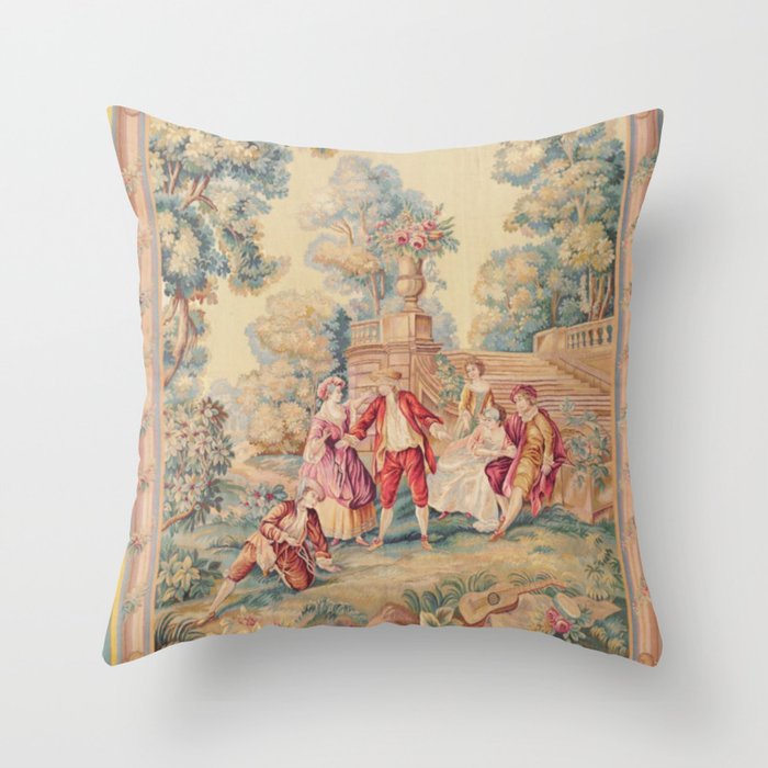 Antique 19th Century French Aubusson Tapestry Throw Pillow Gallery Image 6