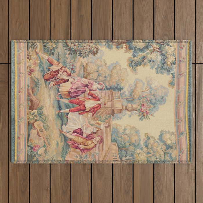 Antique 19th Century French Aubusson Tapestry Outdoor Rug Gallery Image 1