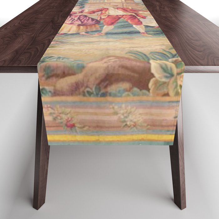 Antique 19th Century French Aubusson Tapestry Table Runner Gallery Image 1