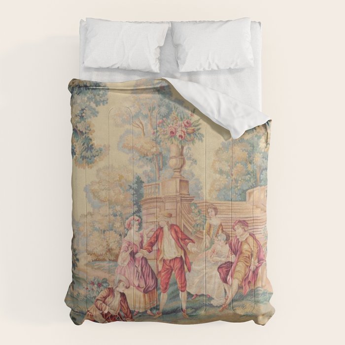 Antique 19th Century French Aubusson Tapestry Comforter Gallery Image 6