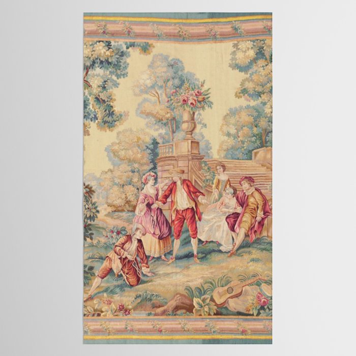 Antique 19th Century French Aubusson Tapestry Tablecloth Gallery Image 2