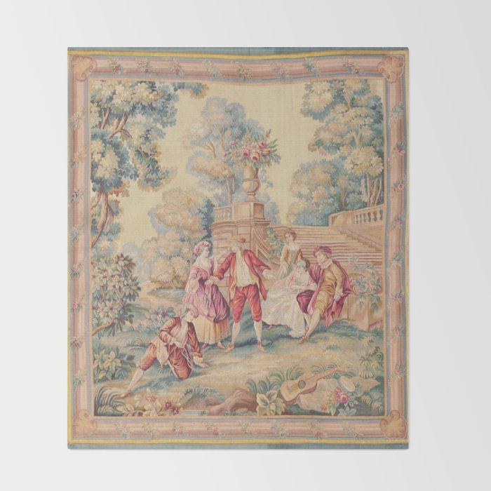 Antique 19th Century French Aubusson Tapestry Throw Blanket Gallery Image 2