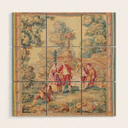 Antique 19th Century French Aubusson Tapestry Wood Wall Art Gallery Image 1