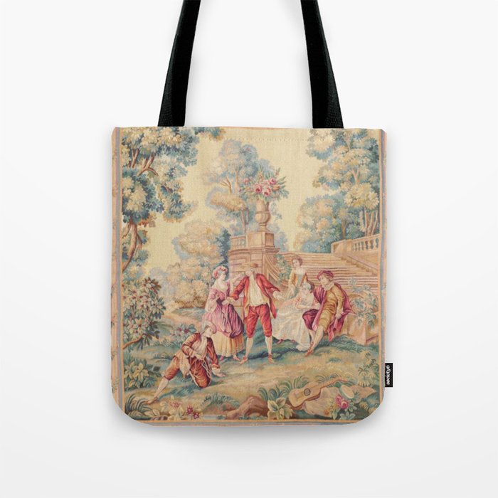 Antique 19th Century French Aubusson Tapestry Tote Bag Gallery Image 1