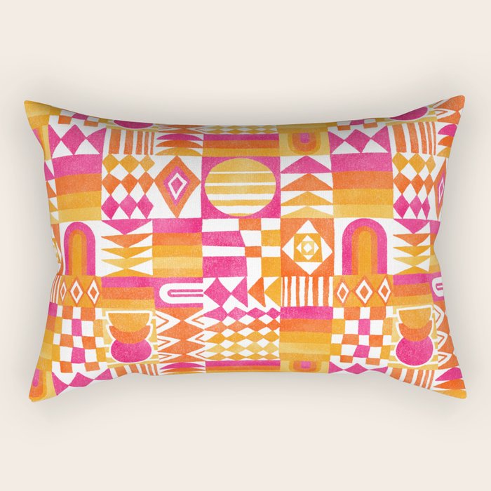 Geometric Tapestry - Summer Sunshine  Rectangular Pillow Gallery Image 1