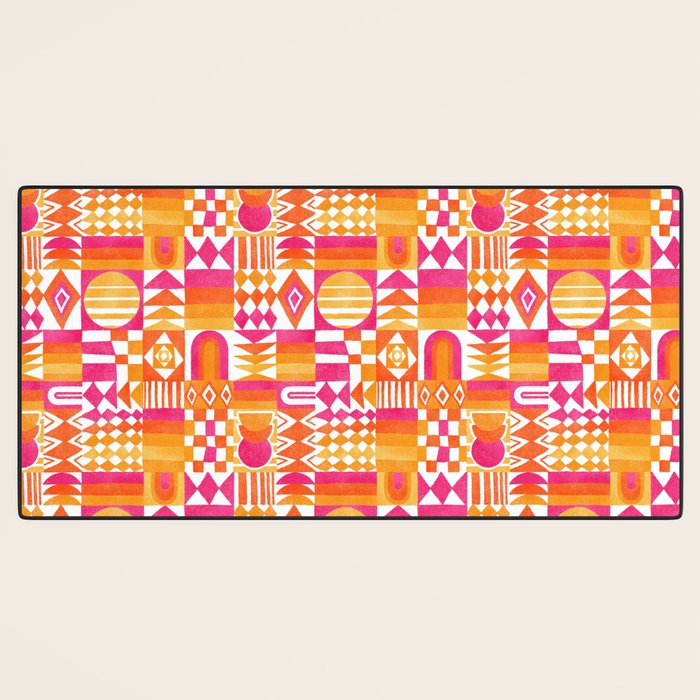 Geometric Tapestry - Summer Sunshine  Desk Mat Gallery Image 3