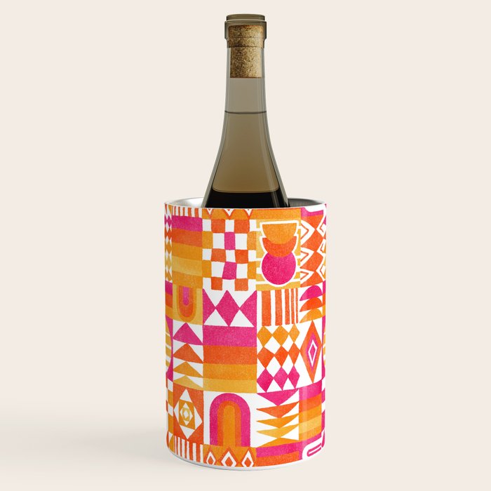 Geometric Tapestry - Summer Sunshine  Wine Chiller Gallery Image 2