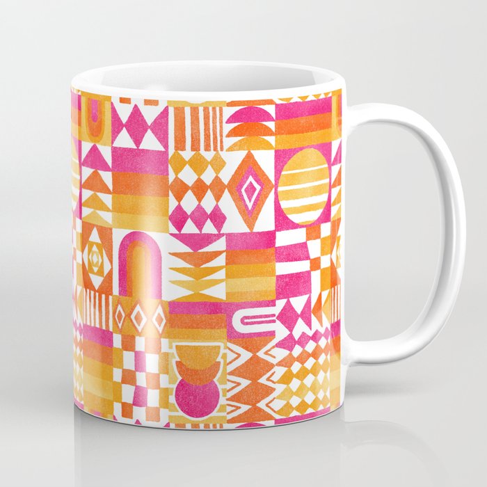 Geometric Tapestry - Summer Sunshine  Coffee Mug Gallery Image 1