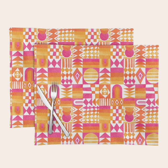 Geometric Tapestry - Summer Sunshine  Placemat Gallery Image 1
