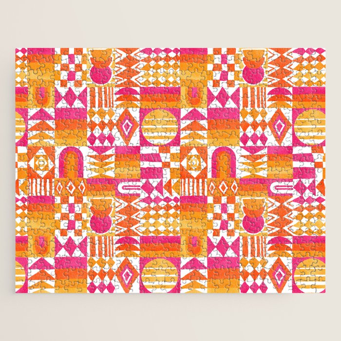 Geometric Tapestry - Summer Sunshine  Jigsaw Puzzle Gallery Image 1