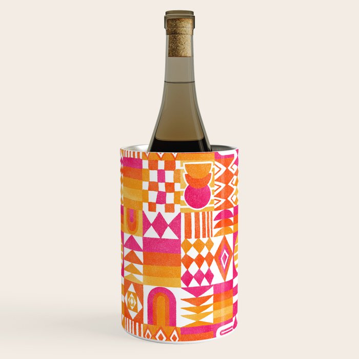 Geometric Tapestry - Summer Sunshine  Wine Chiller Gallery Image 3