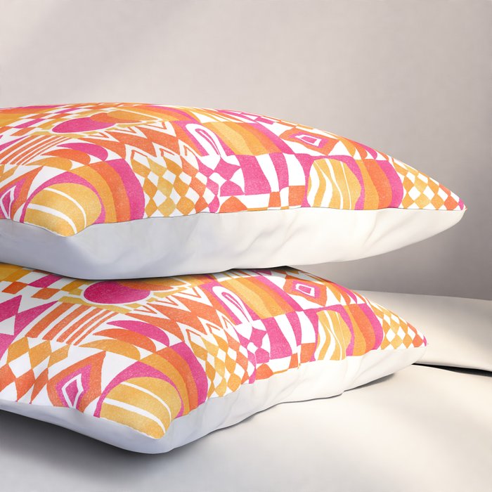 Geometric Tapestry - Summer Sunshine  Pillow Sham Gallery Image 3